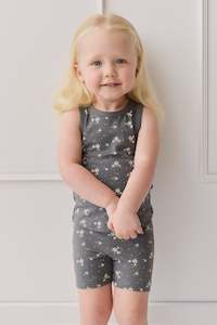 Tops: Organic Cotton Molly Singlet - Lulu Bloom Lava