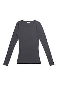 Tops: Organic Cotton Modal Womens Grace Long Sleeve Top - Icelandic Marle