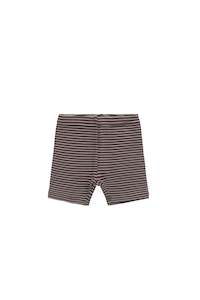 Organic Cotton Modal Elisa Bike Short - Little Stripe Earth/Cloud