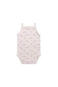 Organic Cotton Bridget Singlet Bodysuit - Sweet Pea Floral