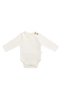 Organic Cotton Marlo Long Sleeve Bodysuit - Buttermilk