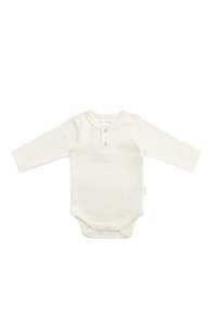 Organic Cotton Long Sleeve Bodysuit - Buttermilk