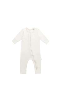 New: Organic Cotton Gracelyn Zip Onepiece - Buttermilk