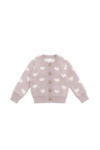 Knitwear: Camille Cardigan - Heart Jacquard Ballerina Marle