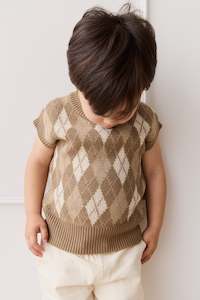 Marcus Knit Vest - Marcus Jacquard Pecan