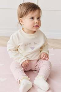 Organic Cotton Bobbie Sweatshirt - Parchment Little Love Violet