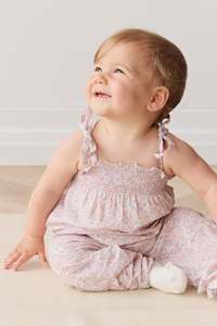 Onepieces: Organic Cotton Summer Playsuit - Chloe Mauve