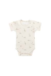 Organic Cotton Hudson Short Sleeve Bodysuit - Kitten and His Kites