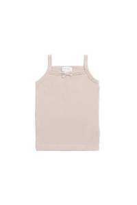 Organic Cotton Fine Rib Singlet - Pillow