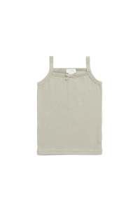 Organic Cotton Fine Rib Singlet - Mist