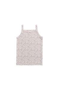 Organic Cotton Singlet - Amber Floral Lilac Ash