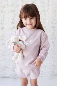 Girls Sweatshirting: Organic Cotton Ivy Shortie - Flutter by Lilac