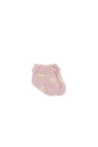 Girls Tights Socks: Jacquard Floral Sock - Meredith Morganite