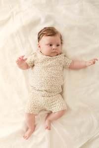 Organic Cotton Skye Short Sleeve Set - Blueberry Ditsy