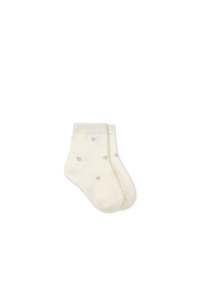 Internet only: Harlow Sock - Petite Heart Parchment