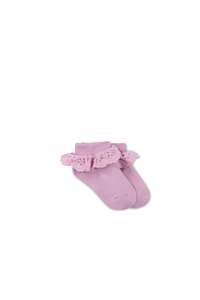 Internet only: Frill Ankle Sock - Lilac Blush