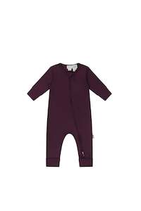 Pima Cotton Frankie Zip Onepiece - Sugar Plum