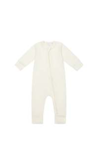 Pima Cotton Frankie Zip Onepiece - Cloud