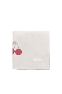 Internet only: Cherry Knitted Blanket - Cherry Love Rhubarb