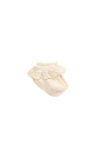 Frill Ankle Sock - Macadamia