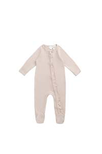 Organic Cotton Fine Rib Melanie Zip Onepiece - Pillow