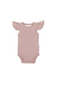 Organic Cotton Fleur Bodysuit - Powder Pink