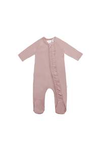 Organic Cotton Melanie Zip Onepiece - Powder Pink