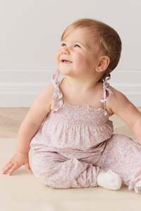 Organic Cotton Summer Playsuit - Chloe Mauve