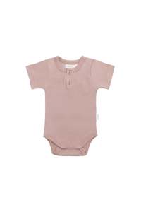 Organic Cotton Darcy Tee Bodysuit - Powder Pink