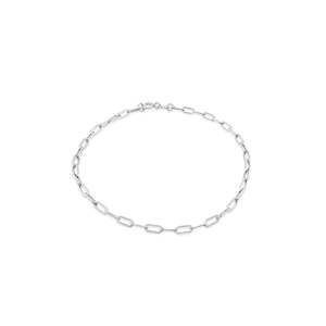 9k White Gold 18.5cm Thin Paper Chain Bracelet