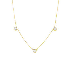 Chain: 9k Yellow Gold Mother of Pearl Heart Necklace