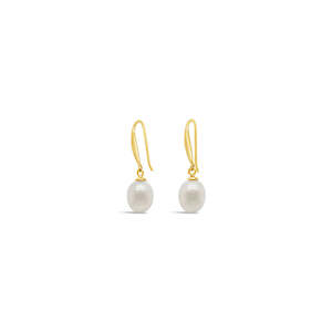 Earrings: 6-7mm White Semi Round Fresh Water Pearl Necklace