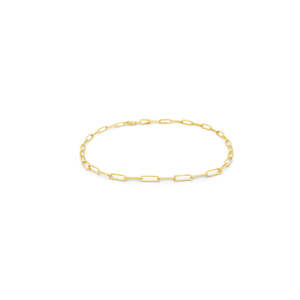 9k Yellow Gold Paper Clip Link Bracelet