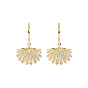 Gold Plated Fan Tail Midi Huggie Earrings