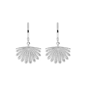 Sterling Silver Fantail Midi Huuggie Earrings