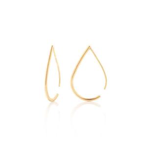 Boh Runga: Gold Plated Droplet Hoops