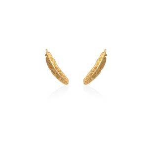 Gold Plated Miromiro Feather Studs