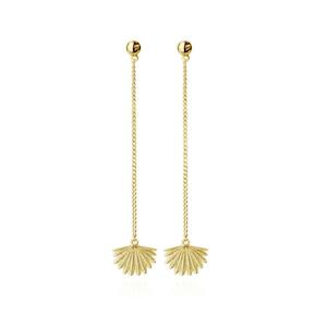 Gold Plated Mini Fan Tail Drop Earrings