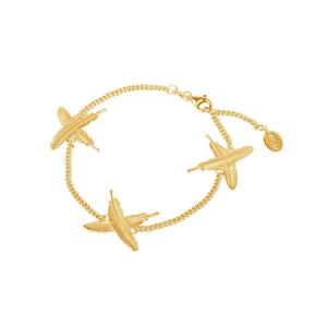 Gold Plated Feather Kisses Bracelet