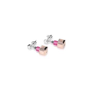 Geo Cube Haematite & Swarovski Crystal Rainbow Pastel Earrings