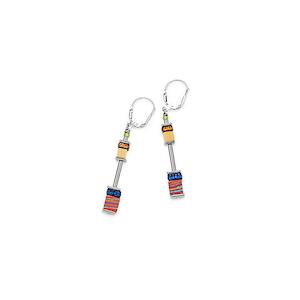 Geo Cube Malachite Multicolour Long Earrings