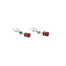 Geo Cube Red Earrings