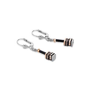 Geo Cube Half Mini Rose Gold Earrings