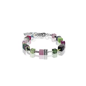 Geo Cube Vivacious Green and Pink Bracelet