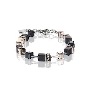 Geo Cube Rose Gold And Onyx Bracelet