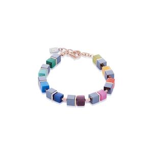 Geo Cube Haematite Multi Colour Bracelet