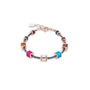 Geo Cube Haematite Multi Colour Graduated Bracelet