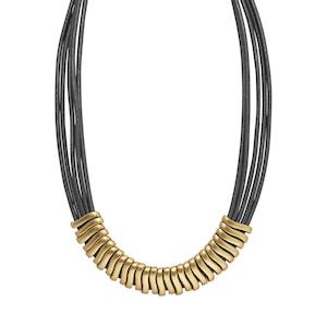 Tracey Leather Necklace - Gold & Ion Plated