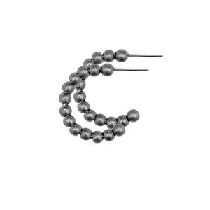 Tabitha Small Hoop Earrings - Hematite