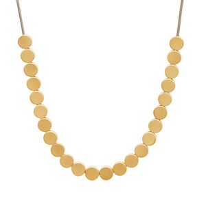 Vanity Leather Necklace - Gold